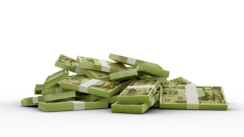 3D rendering of Stacks of New Japanese yen notes png
