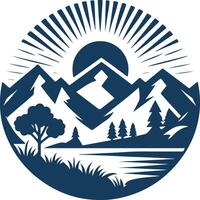 A silhouette Design of mountain and Lack for Tshirt Design vector