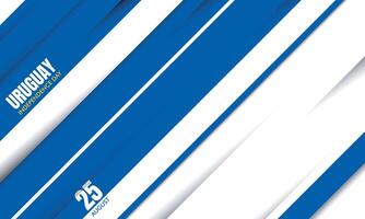 Geometric background in white and blue with simple shadow design for uruguay independence day background template vector