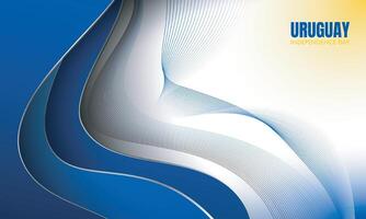 Abstract with simple shadow in blue waving shape design with white background for uruguay independence day vector