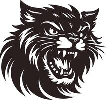 Vectors Silhouette of a Furious Cat in a Defensive Stance