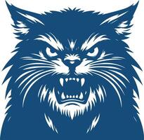 Art of an Infuriated Cat Silhouette with Detailed Fur Patterns vector