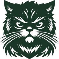 Intense Anger Captured in a Vectors Silhouette of a Hissing Cat