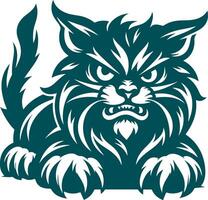 Vectors Silhouette of a Furious Cat in a Defensive Stance