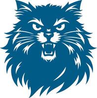 Intense Anger Captured in a Vectors Silhouette of a Hissing Cat