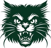 Vectors Silhouette of an Angry Cat with Arched Back