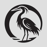 Heron bird silhouette vectors illustration