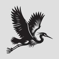Heron bird silhouette vectors illustration
