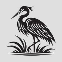 Heron bird silhouette vectors illustration