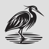 Heron bird silhouette vectors illustration