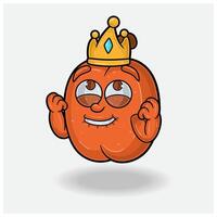 Peach Fruit Mascot Character Cartoon With Happy expression. For brand, label, packaging and product. vector