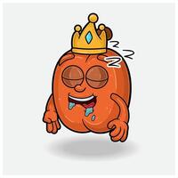 Peach Fruit Mascot Character Cartoon With Sleep expression. For brand, label, packaging and product. vector