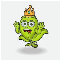 Tea Leaf Mascot Character Cartoon With Shocked expression. For brand, label, packaging and product. vector