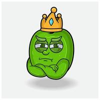 Green Apple Mascot Character Cartoon With Jealous expression. For brand, label, packaging and product. vector