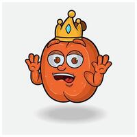 Peach Fruit Mascot Character Cartoon With Shocked expression. For brand, label, packaging and product. vector