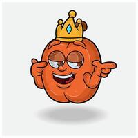 Peach Fruit Mascot Character Cartoon With Smug expression. For brand, label, packaging and product. vector