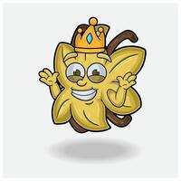 Vanilla Mascot Character Cartoon With Dont Know Smile expression. For brand, label, packaging and product. vector