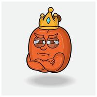 Peach Fruit Mascot Character Cartoon With Jealous expression. For brand, label, packaging and product. vector