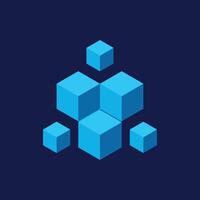 stack cube 3d logo vector