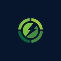natural energy logo design with green color vector