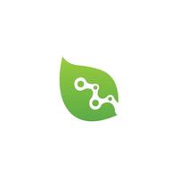abstract logo design. leaf and network connection symbols vector