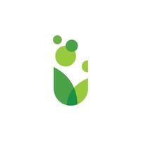 Symbol of two green leaves, a combination of circles vector