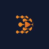 logo abstract artificial intelligence stright vector
