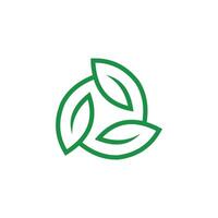 Logo unique leaf with recycle shaping vector
