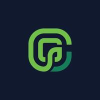 logo monogram letter P G C simple with green color vector