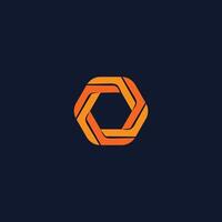 logo abstract hexagon shaping vector