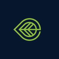 Logo Line leaf simple vector