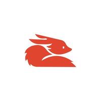 Logo abstract rabbit shaping with orange colorLogo abstract rabbit shaping with orange color vector