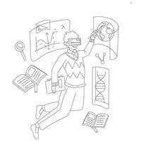 Knowledge. Science. Future. Technology. 3D reality. vector