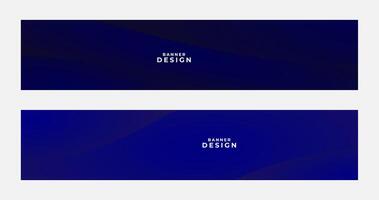 set of blue banners with abstract gradient background with curve vector