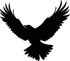 Flying bird dark silhouette art design isolated on white background vector
