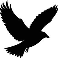 Flying bird dark silhouette art design isolated on white background vector