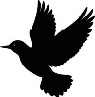 Flying bird dark silhouette art design isolated on white background vector
