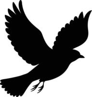 Flying bird dark silhouette art design isolated on white background vector