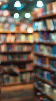 blurred books in a bookstore photo