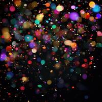 colorful confetti on black background photo