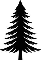 A black and white silhouette of a pine tree vector