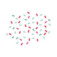 A colorful image of candy sprinkles scattered across a white background. Concept of fun and playfulness, as the sprinkles are arranged in a way that resembles a festive and joyful scene vector