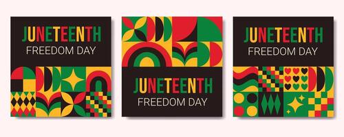 Juneteenth Freedom A Harmonious Blend of History and Geometric pattern cards vector
