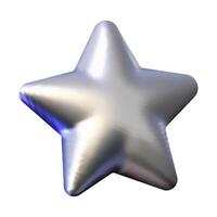 A silver star with a shiny surface. The star is in the center of the image and is surrounded by a white background vector