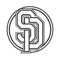 Baseball Team Logos Coloring Pages For Coloring Book vector