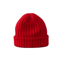 Red Woolen Beanie Hat on transparent background png