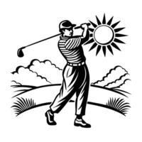 Golfer coloring pages vector