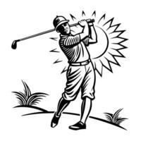 Golfer coloring pages vector