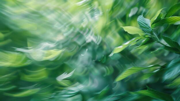 abstract green leaves background with blurred background photo