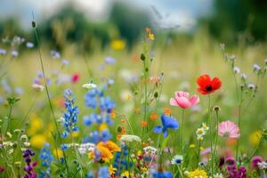 wild flowers in a meadow photo